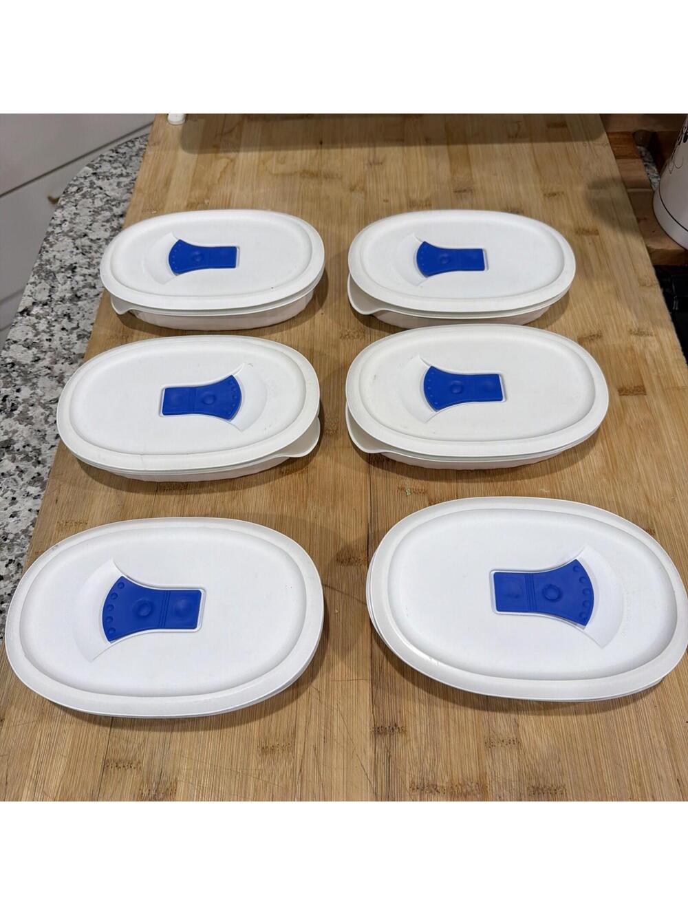 6 Corning Ware French White Oval Baking Dish 7.5" x 4.75" F-15-B W/ Lids *